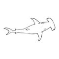 Vector hand drawn doodle sketch hammerhead shark