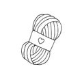 Vector hand drawn doodle sketch knitting threads