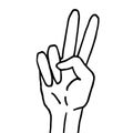 Vector hand drawn doodle sketch peace sign Royalty Free Stock Photo