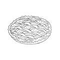 Vector hand drawn doodle sketch pie tart