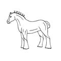 Vector hand drawn doodle sketch shire horse Royalty Free Stock Photo
