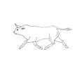 Vector hand drawn doodle sketch standing bull