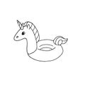 Vector hand drawn doodle sketch unicorn float