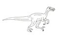 Vector hand drawn doodle velociraptor dinosaur