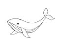 Vector hand drawn doodle sketch whale Royalty Free Stock Photo