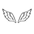 Vector hand drawn doodle sketch wings
