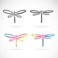 Vector of hand drawn doodle style dragonfly isolated on white background. Animal. Insect. Easy editable layered vector Royalty Free Stock Photo