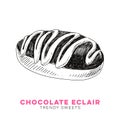 Vector hand drawn eclair Illustration.