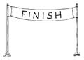 Vector Hand Drawn Empty Race or Circuit Finishing or Finish Line Sign or Banner. Business or Career Concept Royalty Free Stock Photo