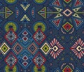 Vector hand drawn seamless pattern with tribal abstract elements Royalty Free Stock Photo