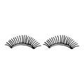 Vector hand drawn False eyelashes outline doodle icon