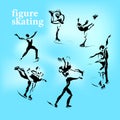 Vector hand drawn figure skating sketch Royalty Free Stock Photo