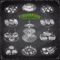 Vector hand drawn finger food Illustrations. Royalty Free Stock Photo