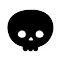 Vector hand drawn flat kawaii skull silhouette