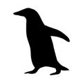 Vector hand drawn flat penguin silhouette