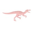 Vector hand drawn flat pink velociraptor dinosaur Royalty Free Stock Photo