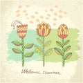 Vector Hand drawn floral background