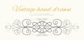 Vector hand drawn flourishes, text divider, graphic design element. Cute designer, vintage border. Wedding invitation card, page Royalty Free Stock Photo