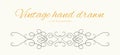 Vector hand drawn flourishes, text divider graphic design element. Designer vintage border. Wedding invitation card page Royalty Free Stock Photo