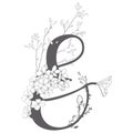 Vector Hand Drawn floral Ampersand monogram and logo