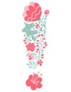 Vector Hand Drawn Font Exclamation point with Flowers and Branches Blossom Spring. Floral alphabet Typography Summer