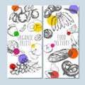 Vector hand drawn Food Delivery banners Royalty Free Stock Photo