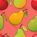 Vector hand drawn fruits icons set Royalty Free Stock Photo