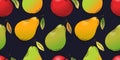 Vector hand drawn fruits icons set Royalty Free Stock Photo