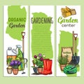 Hand drawn gardening banners