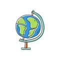 Vector hand drawn globe Royalty Free Stock Photo