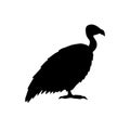 Vector hand drawn griffon vulture bird silhouette Royalty Free Stock Photo