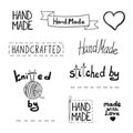 Vector Hand Drawn Hand Made Icons Collection Isolated, Sketched Labels.