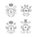 Vector hand drawn heraldics illustration Royalty Free Stock Photo