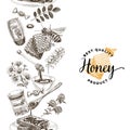 Vector hand drawn honey Illustration.