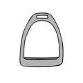 Vector hand drawn horse riding stirrup