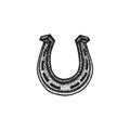 Vector hand drawn horseshoe illustration Royalty Free Stock Photo