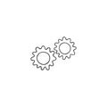 Vector hand drawn icon. Gears silhouette, clever mechanism concept. Housekeeping and home repairs theme.