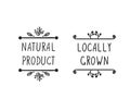 Vector Hand Drawn Icons: Natural Product and Locally Grown, Farmers Products Design Elements Isolated.