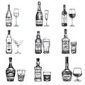 Vector hand drawn illustration with alcoholic