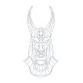 Vector hand drawn illustration of anubis egypt