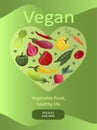 vector hand drawn illustration - a banner on the theme of veganism,