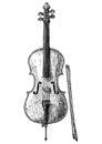 Vintage illustration of Cello