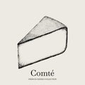 Vector hand drawn illustration of Comte cheese.