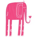 Vector hand drawn illustration with cote colorfull elephants