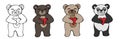 Vector hand drawn illustration of a cute teddy bears Royalty Free Stock Photo