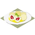 Vector hand drawn illustration of czech dumpling Royalty Free Stock Photo