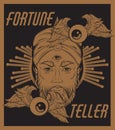 Vector hand drawn illustration of fortune teller