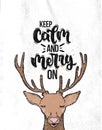 Keep calm and merry on, deer Royalty Free Stock Photo