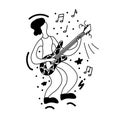 Vector hand drawn illustration with musicians Royalty Free Stock Photo
