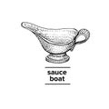 Vector hand drawn illustration of sauce boat